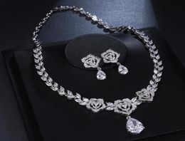 Bridal Wedding Accessories Highend Jewellery Necklace Earring Set Gift Woman Birthday Party Dinner Fashion Jewellery Rose Water Drop 3918927