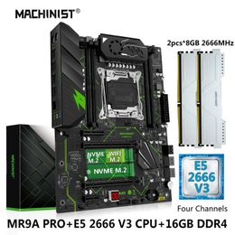 MACHINIST X99 Motherboard Set Kit Xeon E5 2666 V3 CPU LGA 2011-3 Processor 16GB=2*8G DDR4 2666Mhz RAM Memory NVME M.2 MR9A PRO 240307