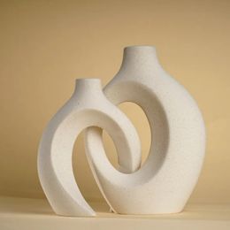 CAPIRON Luxury Decorative Ceramic Vase Home Decoration Accessories Nordic Flower House Interior Living Room Tabletop Modern Art 240306