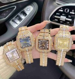Роскошные мужские часы с бриллиантами, дизайнерские часы с точным стальным корпусом и ремешком, минеральная суперзеркальная поверхность