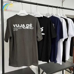 Men's T-Shirts Dark Blue VUJADE T-shirts Men Women 1 1 High Quality Printing Carbon Grey Casual Couple Tee Reverse Design Classic Short Sleeve Q240316