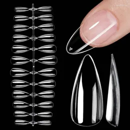 False Nails 120Pcs Gel X Tips Extension System Full Cover Sculpted Stiletto Coffin Pess On Nail Art Artificial Fingernails