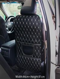 Autocovers Interior Accessories PU Leather Car AntiKick Mats Auto Seat Back Protector Cover Car Back Seat Organiser with Storage 4629640