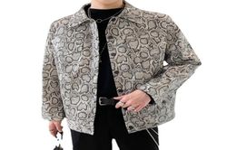Men039s Jackets Men Vintage Fashion Loose Casual Snake Print Leather Motorcycle Jacket Overcoat Male Korean Streetwear Chic Coa1595109