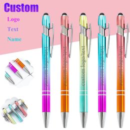 Customised Pen Gradient Colour Pen Metal Ballpoint Pens Engraved Name Private Laser Office Birthday Gifts Ball point Pens 240307