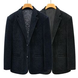 High-end Woolen Coat and Fleece Mens Casual Jacket with Tweed Cropped Lapel Regular Autumn and Winter Blazers Korean 240313