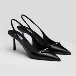 17% OFF Sports shoes 2024 Summer P Home Edition Leather Pointed Cat High Heels 7.5/3cm Heel Height Straight