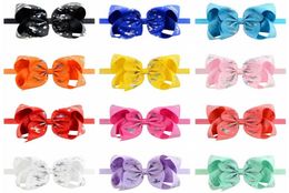 6 Inch Grosgrain Ribbon Bowknot children hair accessories with explosions unicorn party gilding baby glirs bow hair band A1925492948