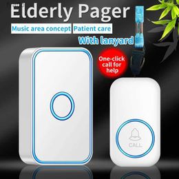 Doorbells SOS Wireless Pager Intelligent Button for Elderly Patient Emergency Call Caregiver Long Distance 60 Songs Home SecurityH240316