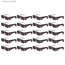Sunglasses 20Pcs paper frame glass ISO 12312-2 direct solar observation certification for solar eclipse views H240316