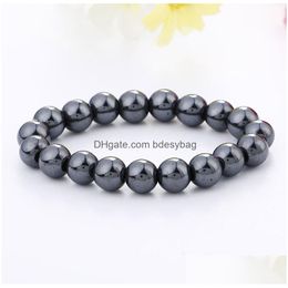 Beaded 8Mm 10Mm 12Mm Natural Stone Healing Strands Bracelets Elastic Yoga Beaded Charm Jewelry For Women Men Drop Delivery Jewelry Br Dhjyl