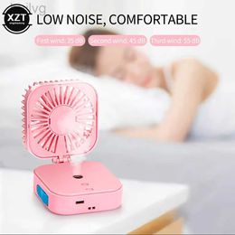 Electric Fans Portable Handheld Spray Humidifier Fan USB Charging Foldable Water Cooling Desktop Mini Small 240316