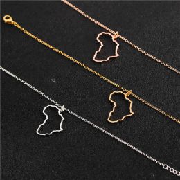 Necklaces Motherland Necklace Fashion Female Simple For Creative Rose Gold Map Women Chain Africa Ladies Party 14k Gold Pendants Jewellery