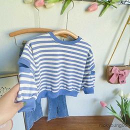 Clothing Sets Girls Clothing Sets New Korean Fashion Striped Sweatshirt Tops + Flared Jeans 2Pcs for Kids Girls Spring Autumn Suit Outfits