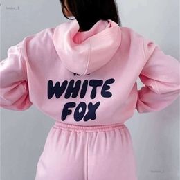 White Fox Hoodie Tracksuit Sets Clothing Set Women Spring Autumn Winter New Hoodie Set Fashionable Sporty Long Sleeved Pullover Hooded 700