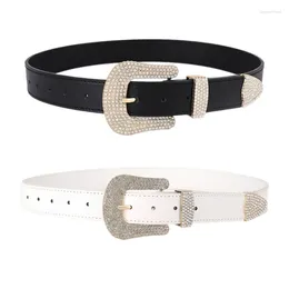 Belts Punk Waist Belly Chain Belt For Women Street Dance Proms Bandsman PU Jeans Blingbling Buckle