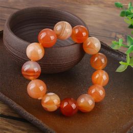 Strand 2024 Pure Natural Agate Round Bead Jade Bracelet Red Silk For Men And Women Couples With High-grade Jewellery Gifts