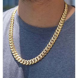 11mm Miami Link Chain Sterling Hip Hop Curb Sier Rapper Masculino Colar Cubano