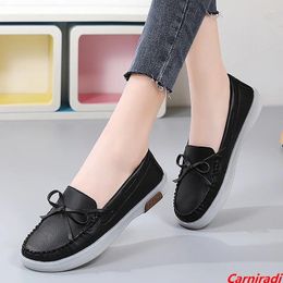 Shoes Genuine Walking 363 Women Leather Lightweight Loafers Casual Ladies Ballet Slip O 69045