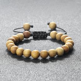 Strand Adjustable Original 6/8/10mm Wooden Beads Weave Men Bracelets Tibetan Buddhist Beaded Chain Bangles Women Jewelry Prayer Healing