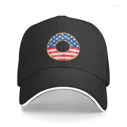 Ball Caps American Patriotic Donut With Flag Of USA Baseball Cap Adult Unisex Doughnut Adjustable Dad Hat For Men Women Sun Protection