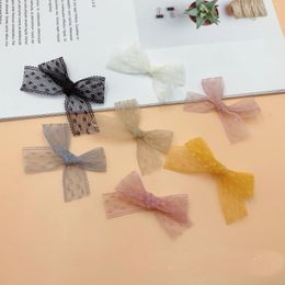 Party Decoration (50/25Pcs/Pack) 5cm Width Mini Mesh Ribbon Bow Flower Handmade DIY Crafts Textile Clothing Accessories