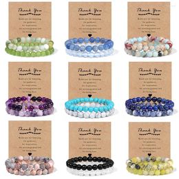 Strand 2pcs Natural Stone Beads Bracelets Green Agates Aventurine Opal Turquois Pink Quartzs For Women Men Thanksgiving Gift