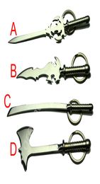 Titanium Nail Sword Axe Knife Shape Titanium Dabber Wax Carving Tool Pendant Chain Ring1128911