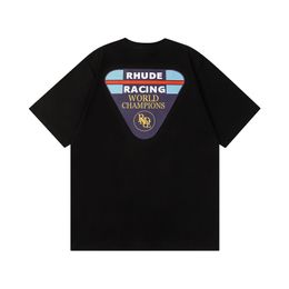 rhude shirt short sleeves designer mens shirts rhude hight quality shirt clothes summer luxury cotton letter printing beach style teesHYHM