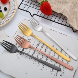 Hotel Fruit Cake Fork Stainless Steel Dessert Pizza Forks Western Food Steak Tableware Portable Home Daily Use Kitchen Supplies TH1327