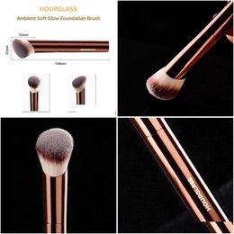 Makeup Brushes Hourglass Ambient Soft Glow Foundation Brush - Slanted Hair Liquid Cream Contour Cosmetics Beauty Tools Drop Delivery H Dhjlh