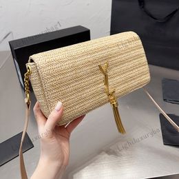 Designer Taschen Sommer Mode Rattan Frauen Schulter Gewebt Weibliche Handtaschen Sommer Strand Stroh Umhängetaschen Casual Totes Geldbörsen 220429