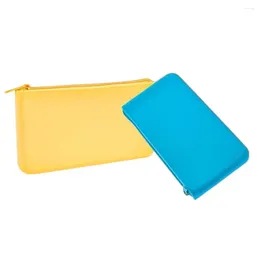 Cosmetic Bags Money Bag Silicone Makeup Lipstick Korean Style Large Capacity Solid Colour Card Holder Phone ID Case