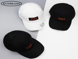 2017 High Quality Patch 424 Number Baseball Cap Hat Bone Men Women Snapback Caps Gorras Holes Eaves Peaked Cap Hip Hop Hats9319588