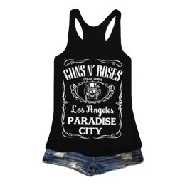 Tops Guns N Roses Band Top Graphic Tank Top Women Sexy Sleeveless Tee Causal Whiskey Femininas Shirt Cotton Vest Shirt Drop Shipping