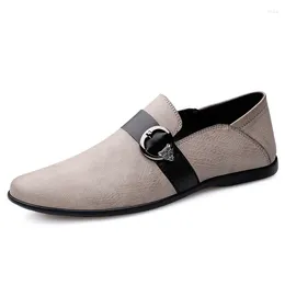 Dress Shoes Men's Banquet Minimalist Style Genuine Leather Business Flat Pointed Soft Soles