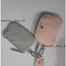Lululemom Luxurys Dual Pouch Wristlet Clutch Bag LU Women Keychain Designer Wallet Waterproof Mini Yoga Bag Detachable Key Chain 336