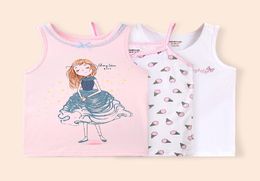 3pcslot Baby Girls Tanks Tops Solid Children Vest Beach Kids Underwear 100 Cottongirl Sleeveless Tshirts VE004 T2004139347613