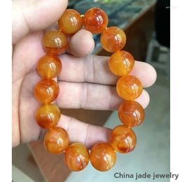 Strand 16-22MM Natural Beeswax Bracelet Old Amber Buddha Beads For Men Certificate