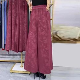 Women's Pants Women Stylish Floral Print Wide Leg With Reinforced Pockets For Streetwear Summer Fashion Casual A