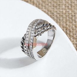 Design CZ Ring Stylish Chic White Gold Plated X Shape Twist Ring Jewellery for Woman