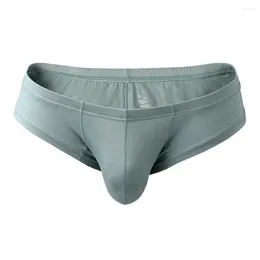 Underpants 1pc Men Sissy Sexy Bulge Pouch Panties Boxers Briefs Underwear Solid Colour Bikini Shorts Male Lingerie