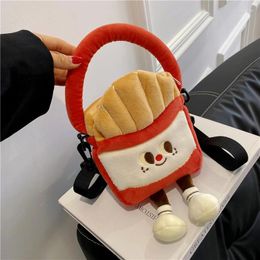 Bag 2024 Bags Ladies Cute Homemade Healing Food Toy Ins Women's Plush Handheld Crossbody Commuter Leisure Cartoon Small