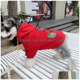 Dog Apparel Designer Dog Apparel Brand Clothes Fleece Hoodie Warm Sweater With Hat For Small Dogs Pet Fashion Sweatshirt Classic Lette Dhylw