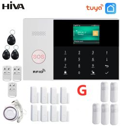 Kits WIFI GSM GPRS Wireless 433MHz Home Burglar Alarm System Support Smoke Detector IP Camera Security Alarm Kit Tuya SmartLife APP