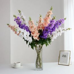 2Pcs Moisturising 3D Delphinium Real Touch Artificial Flowers Hyacinth Fake Flowers Home Wedding Event Decor Flower Arrangement 240306