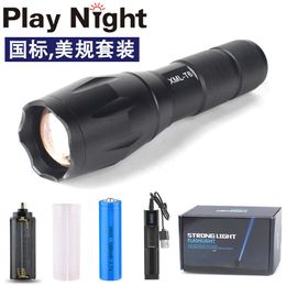 Mini Telescopic LED Strong Light Tactical Outdoor T6 Charging Zoom A100 Waterproof Flashlight 173603