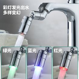 720 ° universal rotating luminous LED Colour changing light nozzle temperature control anti splash water foaming device faucet 240311