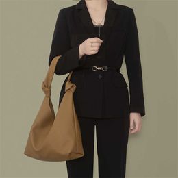 Shoulder Bags Soft Leather Designer Handbags Tote Bag Autumn Winter Fashion Simple Brown Large Capacity Shoulder 240311