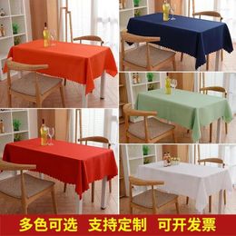 Table Cloth Fabric Art Restaurant Rectangular Solid Colour Plain Weave Customised Skirt